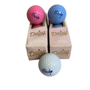 Vintage Daisy 9 Golf Balls By Royal Multicolored Womens 4 Pink 4 Blue 1 White